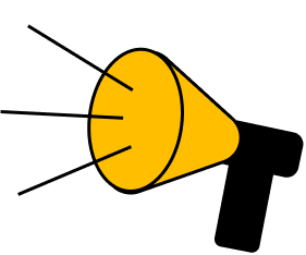 megaphone at the corner of page