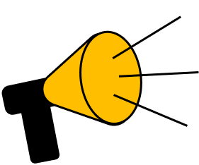 megaphone at the corner of page